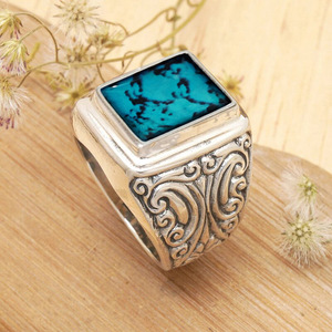Bague Chevalière Texture Nuage Noble pour Femme et Homme, Bande Sculptée Vintage, Accessoire de Bijouterie Quotidienne - Product Image 1
