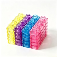 Juguetes de bloques de construcción de gelatina transfronterizos para 0-3 meses, temática de edificios modernos, pegamento suave transparente, blandos y sensoriales para el desarrollo emocional.