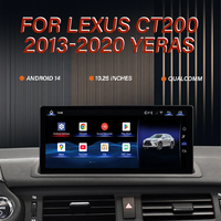 Écran Carplay 10,25 pouces 128 Go 1920*720 8 cœurs, GPS de voiture, système multimédia CT200 Android 14 Qualcomm pour CT200h 2013-2020