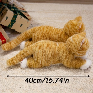 Peluche Gatto Realistico, Morbido e Coccoloso, in Posizione Sdraiata, con Faccia Arrotondata e Zampe Corte, Piccolo Animale Domestico, Ideale per Decorazioni Camera da Letto e Regali - Product Image 5