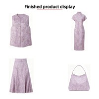 Tissu Jacquard Brocart Personnalisé en Soie Florale Gaufrée avec Fil Doré, Résistant à l'Abrasion, pour Robe Hanfu de Style National