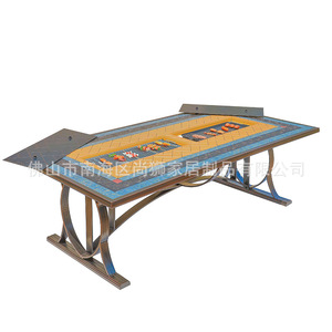 Outdoor Aluminum BBQ <b>Table</b> Rectangular Trestle Base Heat Resistant Villa Patio Balcony Commercial Street Hotel Resort - Product Image 1