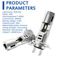 Nueva Bombilla LED H7 para Faros Delanteros con Ventilador de Refrigeración, 60 W, 12 V, 6000 K, Reemplaza la Bombilla Halógena H7, LED H7 para Automóviles