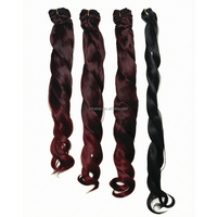 Extensions de cheveux synthétiques tissées en vrac, ondulées et bouclées, de 18 à 22 pouces, en paquet, vente en gros, avec mèches à tresser