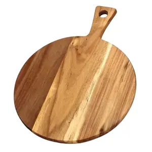 Wholesale Custom Acacia Wood Cheese Board Cutting Block Chopping Boards with Handle for Serving Food