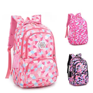 थोक मूल्य बड़े क्षमता Schoolbags निर्माता आपूर्ति ज्यामितीय मुद्रित बच्चों को स्कूल बैग प्राथमिक जूनियर Bookbag