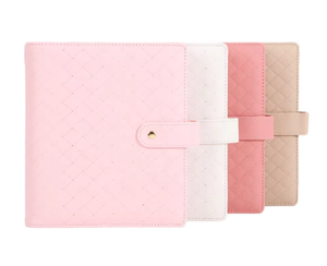 Hongbo Best Seller <strong>Quilted</strong> Pebble Leather Filing 6 Gold Ring A5 Photocard <strong>Binder</strong> 100 Day Challenge <strong>Binder</strong> Leather Envelopes - Product Image 5