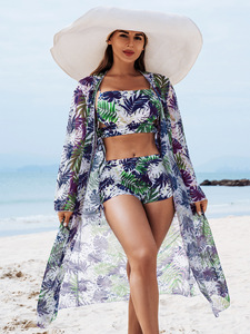 Nieuwe Europese en Amerikaanse mode, <span class=keywords><strong>high</strong></span>-end sexy, meerkleurig bedrukte 3-delige <span class=keywords><strong>bikini</strong></span> dameszwemkleding - Product Image 5