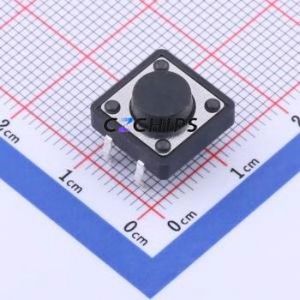 GT-TC152A-H055-L1 Tactile Switch Through hole-4P,12x12mm Switch Single Pole Single Throw Round Button 1.6N Through Hole - Product Image 1
