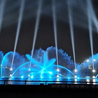 Fuente Musical Comercial de Acero Inoxidable Personalizada 2026 con Iluminación RGB para Parques y Jardines Modernos al Aire Libre