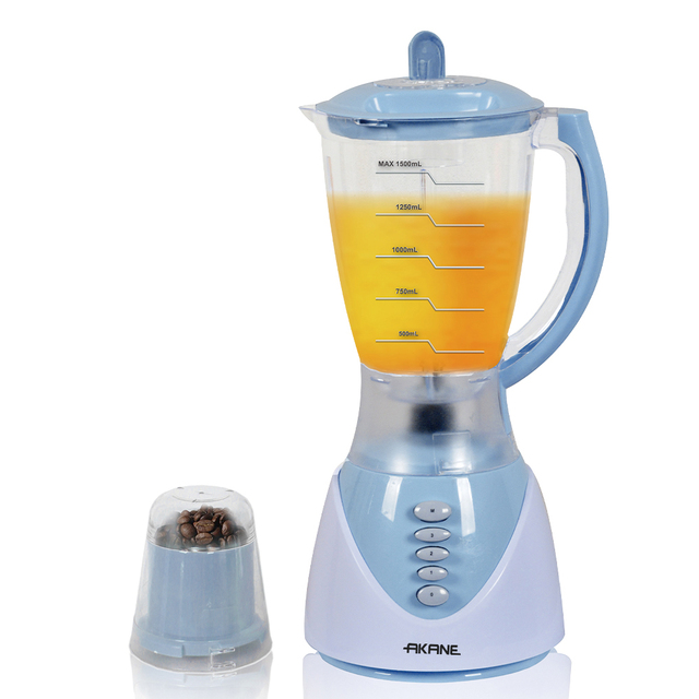 AKANE Electric Blender with Practical 1.5L Plastic Cup Stable 450W Motor and Four Blade for Daily Smoothies Mixing