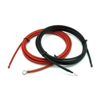 Cable de Extensión Solar Aislado de PE de Cobre Negro 4 AWG 25mm con Terminales de Anillo M8 para Estación Matriz PN-OT-2MTS 1.5KV 90C