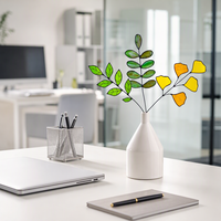 Fait à la main éternel personnalisable Art déco Design vitrail attrape-soleil tiges de fleurs sauvages-prix par tige. Créez votre propre