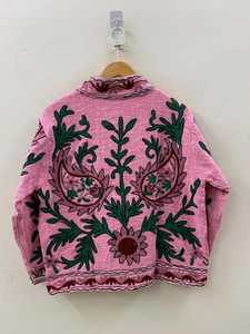 เสื้อแจ็คเก็ตซูซานีงานฝีมือสำหรับผู้หญิง ปักลายดอกไม้ เสื้อโค้ทบอมเบอร์สำหรับฤดูหนาว แฟชั่นบูติก - Product Image 2