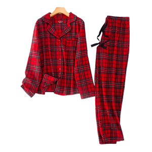 Pantaloni da uomo indumenti da notte da uomo in flanella di cotone tinti in filo di cotone cotone rosso scozzese coppia natale pantaloni da uomo pigiama - Product Image 6