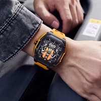 Gran oferta, reloj de lujo para hombre, tipo barril de vino de gama alta, reloj luminoso impermeable hueco tridimensional, reloj de cuarzo
