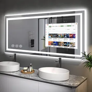 High End Slimme Make-Up Spiegel Touchscreen Smart Badkamer Spiegel Hotel Grote Full Size Android Magische Spiegel Met Tv