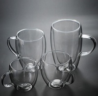 Ensemble de 2 verres de 8 oz, 12 oz et 15 oz en verre borosilicate à double paroi pour le thé ou le café