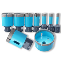 Foret diamanté brasé sous vide avec fente d'expansion, corps recouvert de turquoise pour un refroidissement rapide et un découpage propre des trous