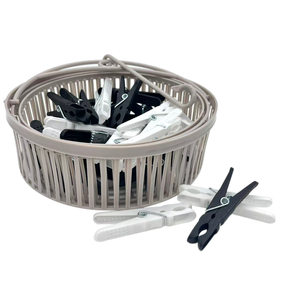 Ensemble de pinces <span class=keywords><strong>à</strong></span> <span class=keywords><strong>linge</strong></span> en plastique avec panier de rangement, couleur unie, résistant au vent, robustes, pour buanderie - Product Image 4