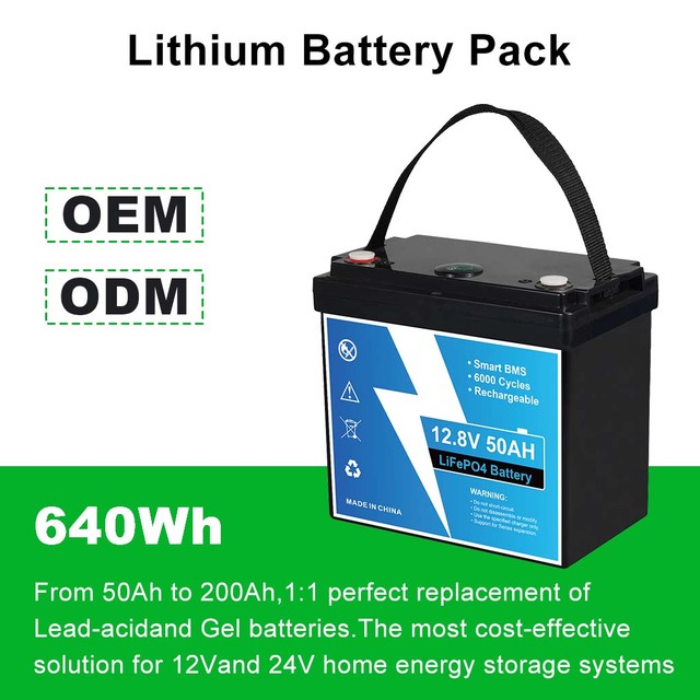 640Wh Lithium Battery Pack Portable LiFePO4 for Camping & RV, Deep Cycle Power for Off-Grid Living Built-in BMS