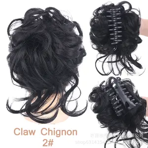 Nouveau style, vente en gros : <span class=keywords><strong>Chignon</strong></span> bouclé en fibre synthétique, extension bouclée à queue longue, <span class=keywords><strong>chignon</strong></span> désordonné élastique <span class=keywords><strong>pour</strong></span> femmes - Product Image 1