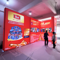 Arche de stand d'exposition pour salon professionnel, support publicitaire, entrée de stand, éclairage LED, toile tendue en aluminium semi-circulaire