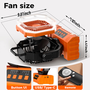 20000mAh Solar Camping Fan USB Rechargeable Portable Outdoor LED <b>Light</b> Brushless Motor Foldable 4 Wind Speeds >8h Runtime - Product Image 6