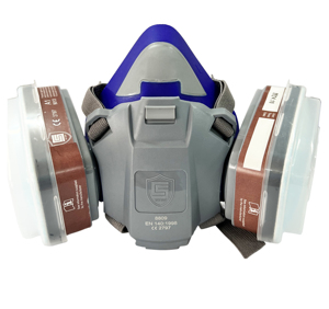 CE Approved Half <b>Face</b> Respirator Dustproof Lightweight Reusable Washable Dual Acid Gas Filter Cartridge Anti-Fog Silicone Mask - Product Image 3