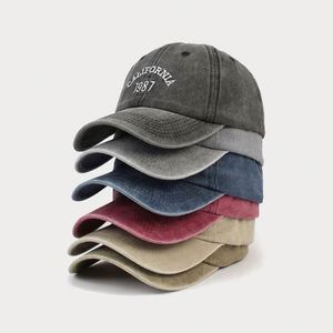 Vintage Washed Embroidered Baseball <b>Hat</b> <b>for</b> Men Sporty Street Style <b>for</b> Spring Summer Customizable Shade Manufactured by Women - Product Image 1