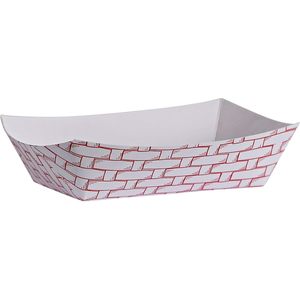 Boardwalk 30LAG040 <b>Red</b>/White 6 oz Capacity <b>Paper</b> Food Baskets Case of 1000 for Food Trucks - Product Image 6