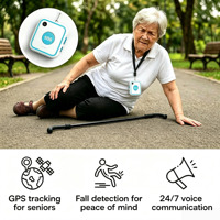 Rastreador GPS con Detector de Caídas, Aplicación de Alerta de Emergencia, Botón de Emergencia para Personas Mayores, Collar Personal con Botón de Llamada 4G