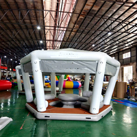 Plateforme de loisirs aquatiques gonflable de luxe, zone aquatique gonflable pour les centres de villégiature et les lacs