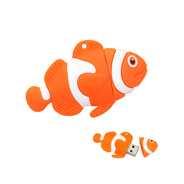 Custom Logo PVC Fish 3.0 64GB USB Flash Drive 2.0 4GB 8GB 16GB 32GB  Pen Drive Pendrive 128GB USB Stick Promotional Gift