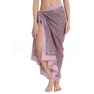 Sarong en coton imprimé à la main de qualité supérieure pour femmes, léger, idéal comme paréo de bikini, pour la plage et les vacances d'été - Product Image 4