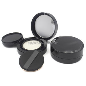 Emballage de boîte à coussin d'air rond vide personnalisé rond noir 12g 15g fond de teint BB <span class=keywords><strong>CC</strong></span> étui à poudre crème correcteur avec houppette - Product Image 4