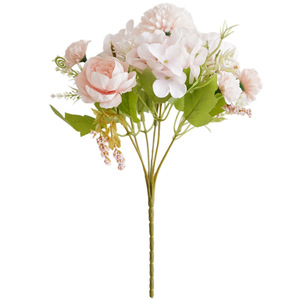 Bouquet de pivoines artificielles en soie, fleurs pour mariage et décoration intérieure, style moderne réaliste, arrangement à 7 branches - Product Image 5