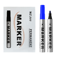 Marqueur permanent imperméable 3 couleurs (noir, bleu, rouge) – Pointe fine 2 mm, encre non effaçable, non toxique – Boîte de couleurs – Excellent rapport qualité-prix