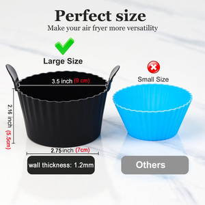 4 Pieces in Set Large Silicone Muffin Cups for Air <strong>Fryer</strong>, Silicon <strong>Egg</strong> Poacher Ramekins for Air <strong>Fryer</strong>, Air <strong>Fryer</strong> <strong>Egg</strong> Molds - Product Image 4