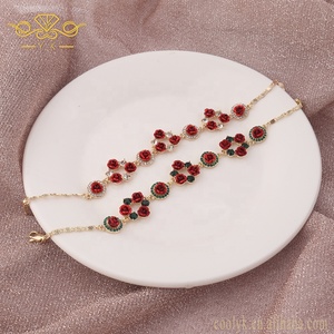 Pulsera de la <span class=keywords><strong>Amistad</strong></span> Love Tennis para mujer, brazalete ajustable 3D de color rosa roja, oro de 14 quilates, 14k, promoción de regalo del Día de San Valentín - Product Image 3