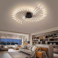 Plafonnier moderne occidental simple pour salon, D105cm, avec de nombreuses têtes décoratives, luminaire artistique pour la maison