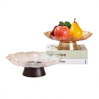 Plateau à fruits en PET de qualité alimentaire, à pied haut, en forme de feuille de lotus, écologique et réutilisable, idéal pour la maison et les mariages – Vente chaude