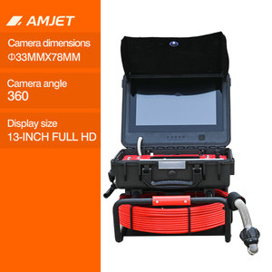 Caméra d'inspection de canalisation AMJET DrainEye-R13-Max de haute qualité, batterie 8800 mAh, écran couleur 13 pouces - Product Image 1