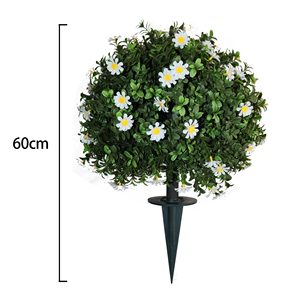 Arbre artificiel en buis <span class=keywords><strong>avec</strong></span> fleurs blanches, bandes de topiaire, piquets de sol, arbustes artificiels, idéal pour la décoration de jardin - Product Image 5