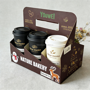 Plateaux empilables durables pour 2, 4 ou 6 gobelets – Porte-gobelets à emporter pour services de livraison de repas - Product Image 1