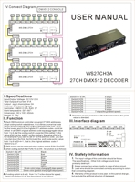 Multicanal 3A 9 Groupe XRL RJ45 3P WS27CH3A Décodeur Dmx 27Ch Contrôleur Dmx512