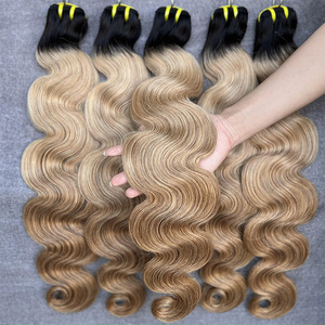 Vente en gros <span class=keywords><strong>Tissage</strong></span> indien 12a à cuticule alignée <span class=keywords><strong>Cheveux</strong></span> humains 1b-27 Ombre blond miel Body Wave paquets de <span class=keywords><strong>cheveux</strong></span> humains - Product Image 3
