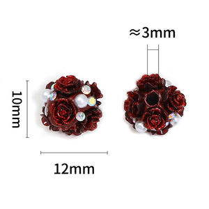 12mmPearl Rose Pottery Mud Bead Fine Sparkle Camelia Ball DIY Phone Chain Bead Pen Accesorios de joyería - Product Image 3