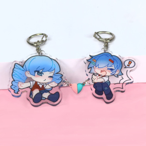 Tự làm tùy chỉnh phim hoạt hình Charm Acrylic Keychain Anime vài nam châm Keychain Tim Dễ Thương Epoxy Acrylic Keychain - Product Image 4