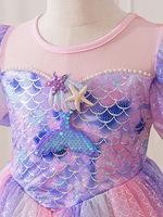 Robe de cosplay de princesse sirène pour filles, robe de fée pour enfants, robe d'anniversaire pour fille